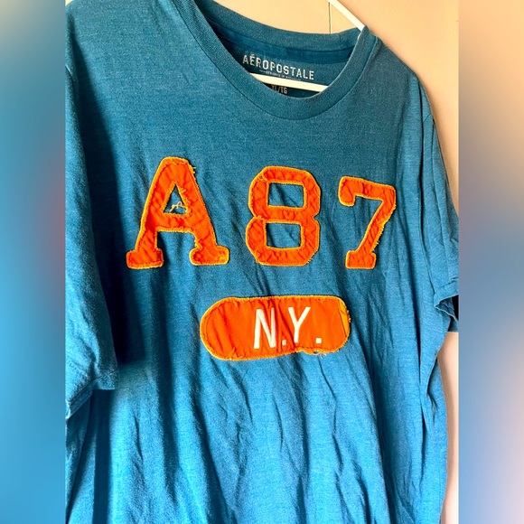 Aeropostale Teal and Orange Graphic Tee Men’s Size XL - Picture 3 of 11